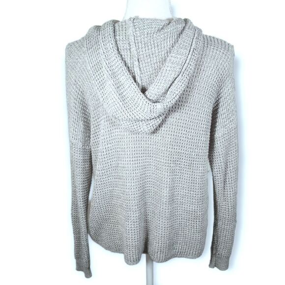 HIPPIE ROSE GRAY WAFFLE KNIT HOODIE SZ.L EUC - Picture 3 of 6